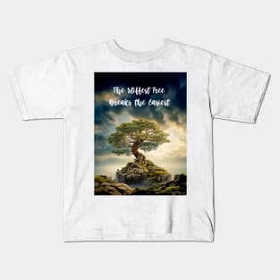 Bonsai Tree: The Stiffest Tree Breaks the Easiest, Japanese Proverb Kids T-Shirt